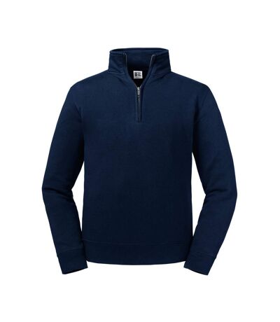 Russell Mens Authentic Zip Neck Sweatshirt (French Navy) - UTPC4069