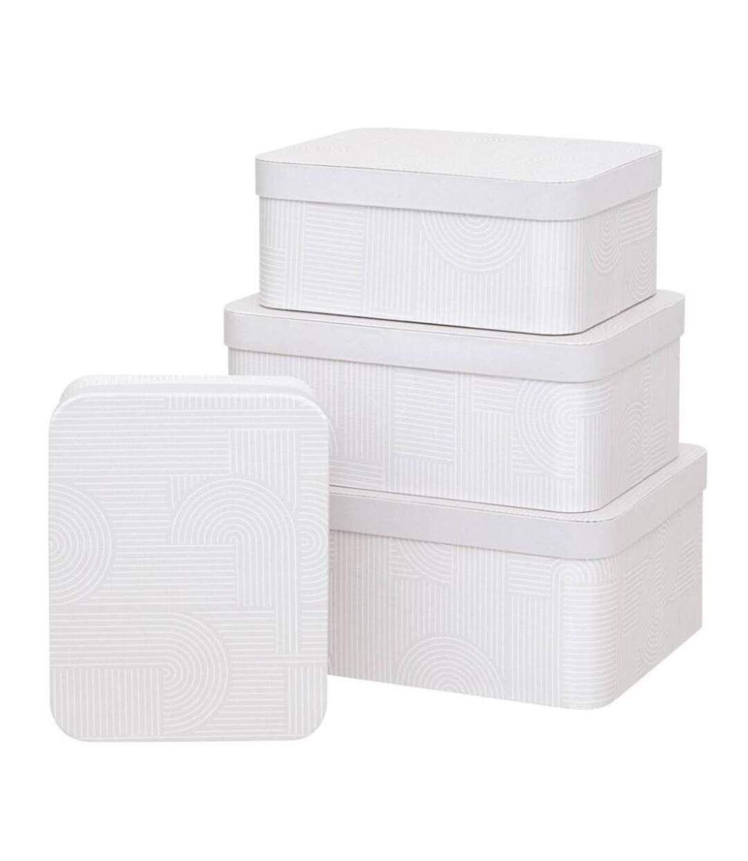 Lot de 4 Boîtes Déco Polybox 39cm Beige-1