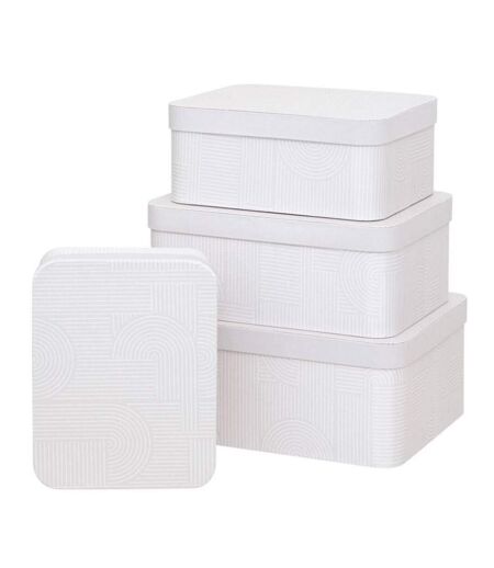 Lot de 4 Boîtes Déco Polybox 39cm Beige