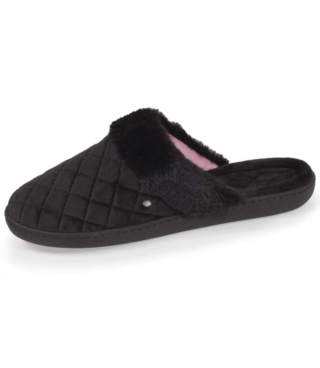 Isotoner Chaussons Mules femme en microvelours matelassé