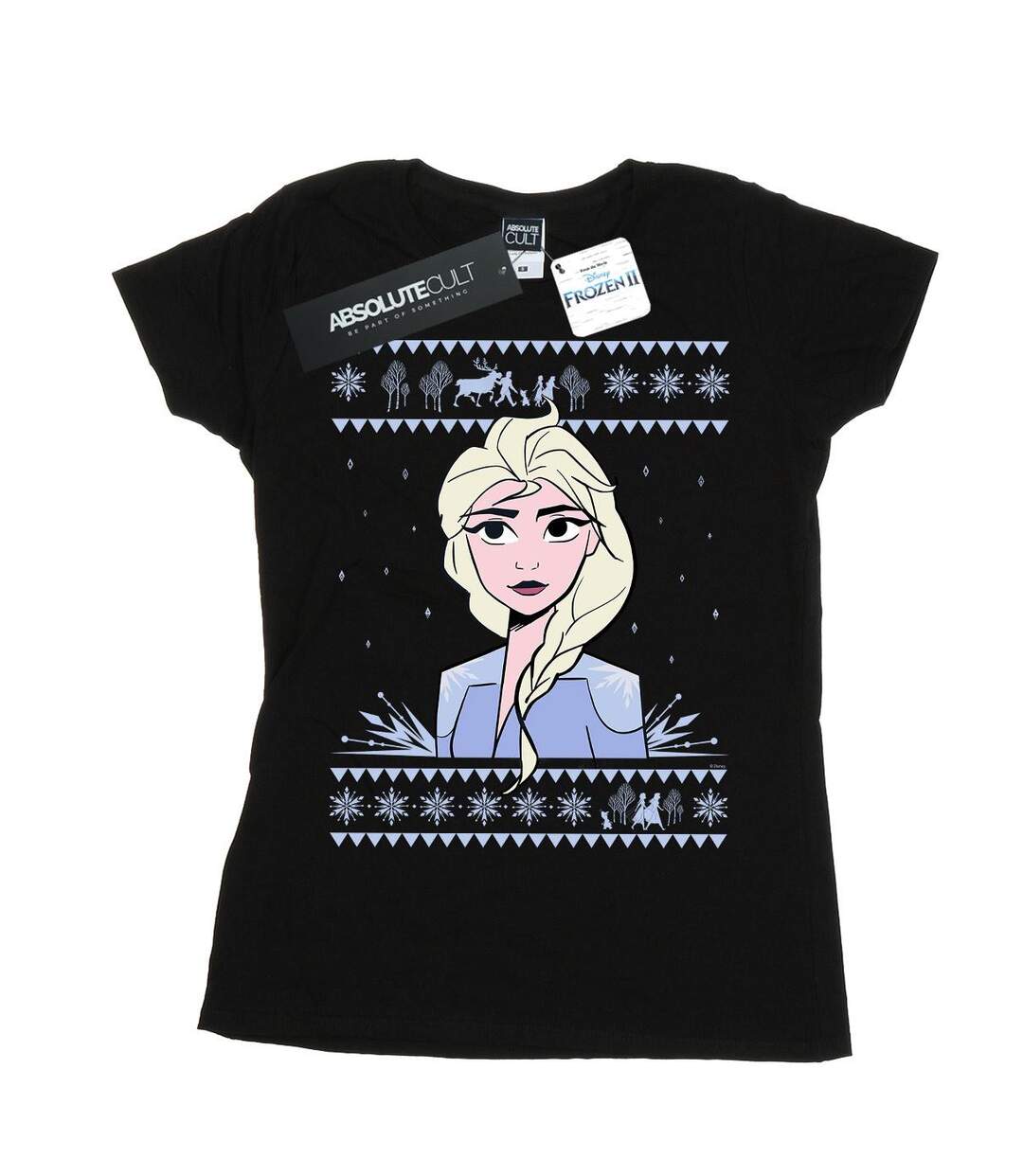 Disney Femme/Les femmes Frozen 2 Elsa Christmas Cotton T-Shirt (Noir) - UTBI21839-1