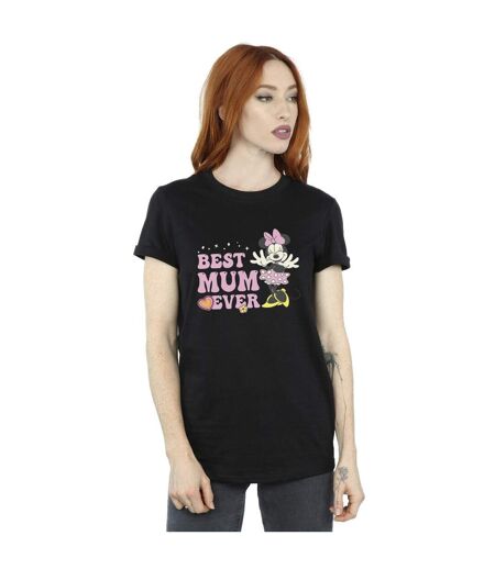 Disney T-shirt en coton Best Mum Ever pour dames et demoiselles (Noir) - UTBI38860