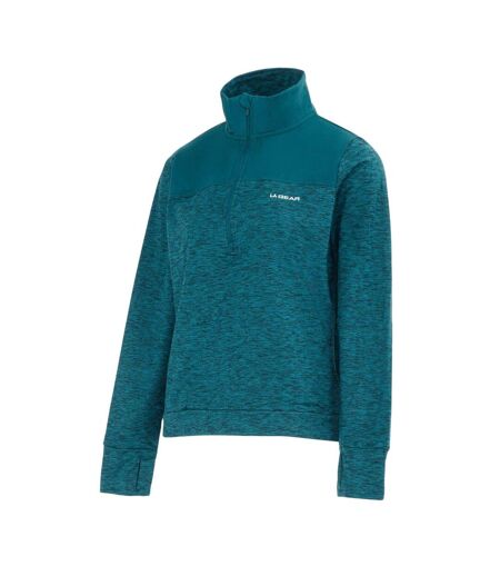 Womens/ladies Half Zip Sweatshirt Green LA Gear