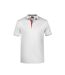 Polo Motif/style Rayures Contrastées Homme Blanc Rouge James And Nicholson-1