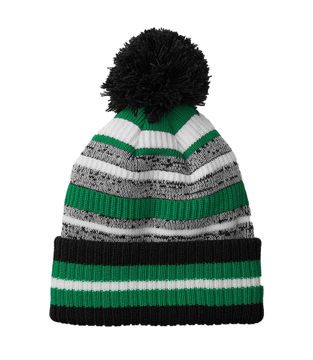 Bonnet Multi-sport Fan Noir Vert Kelly Blanc Beechfield-1