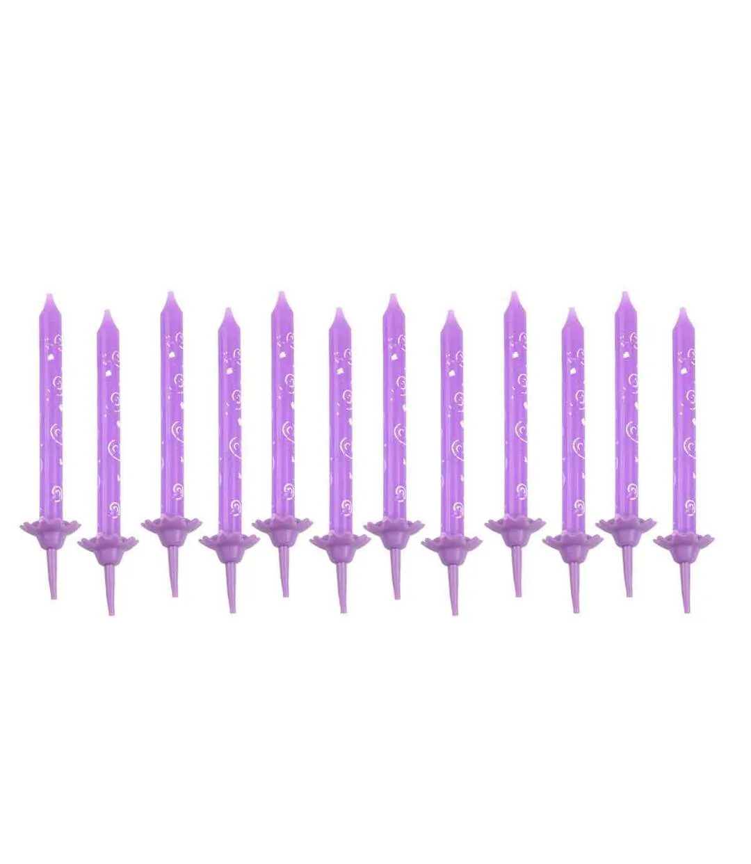 Lot de 12 Bougies d'Anniversaire Arabesques 6cm Prune-1