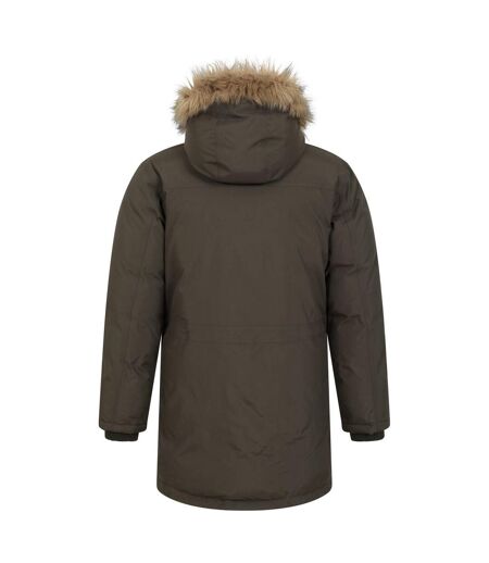 Mens Antarctic Extreme Waterproof Down Jacket Dark Khaki Mountain Warehouse
