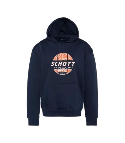 Sweat à capuche marine homme schott swhustour - l