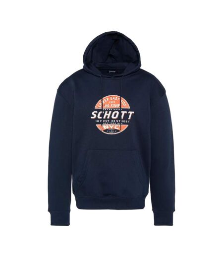 Sweat à capuche marine homme schott swhustour - l