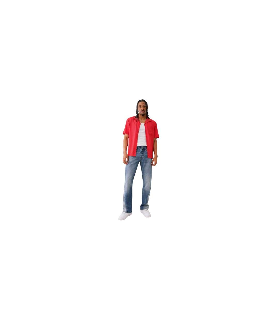 Chemise Manches Courtes Homme Rouge Vif True Religion-1