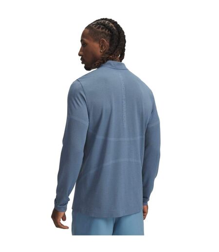 Mens Rush Long-sleeved Technical Top Blue Smoke Under Armour