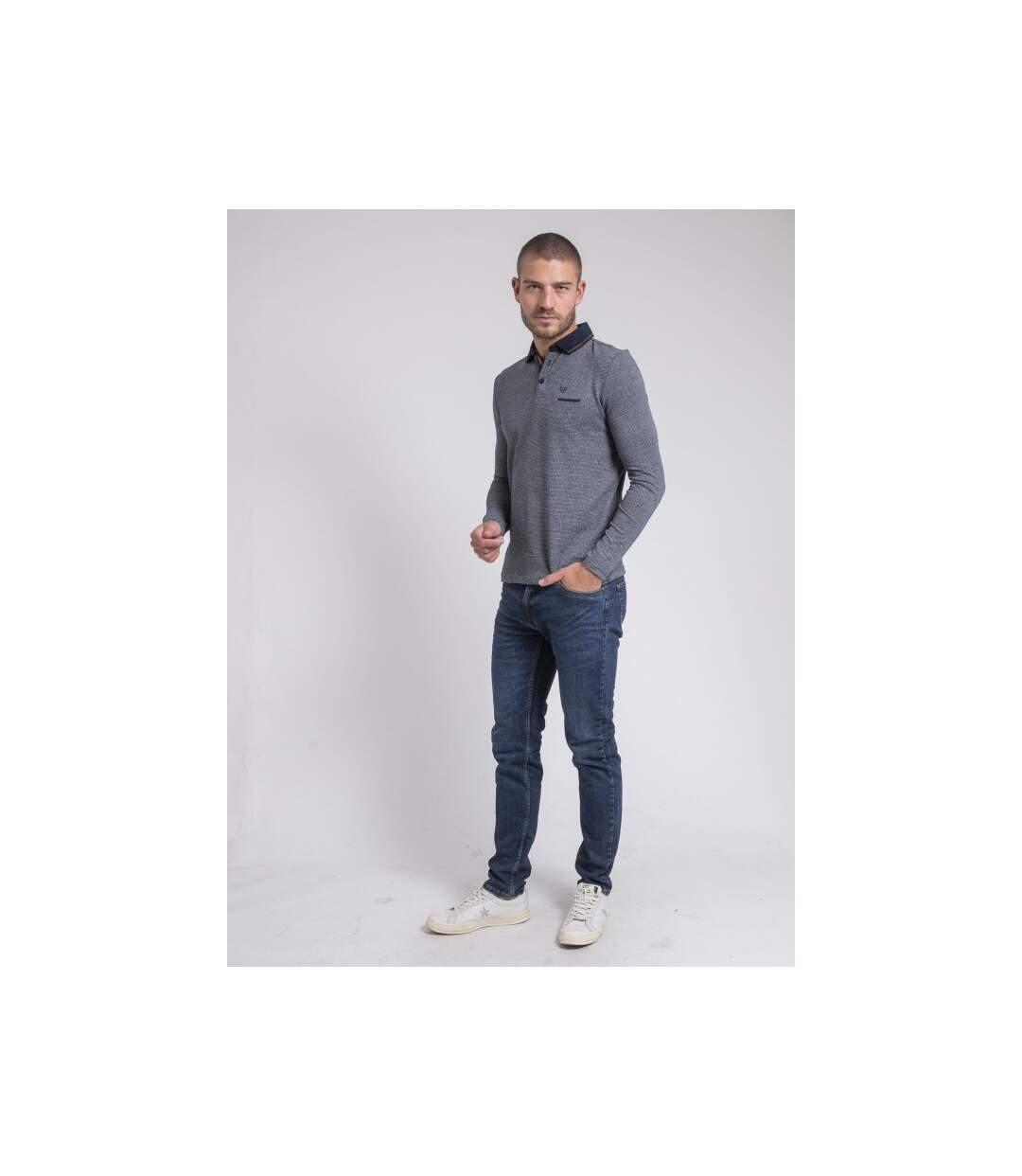 Polo manches longues pur coton PIVALMOX-4