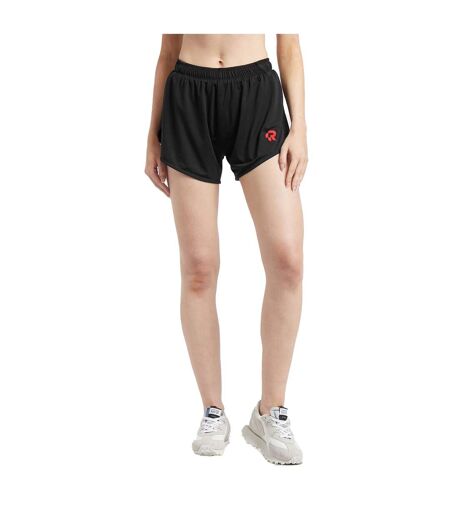 Womens/ladies Inky Running Shorts Black Red Run