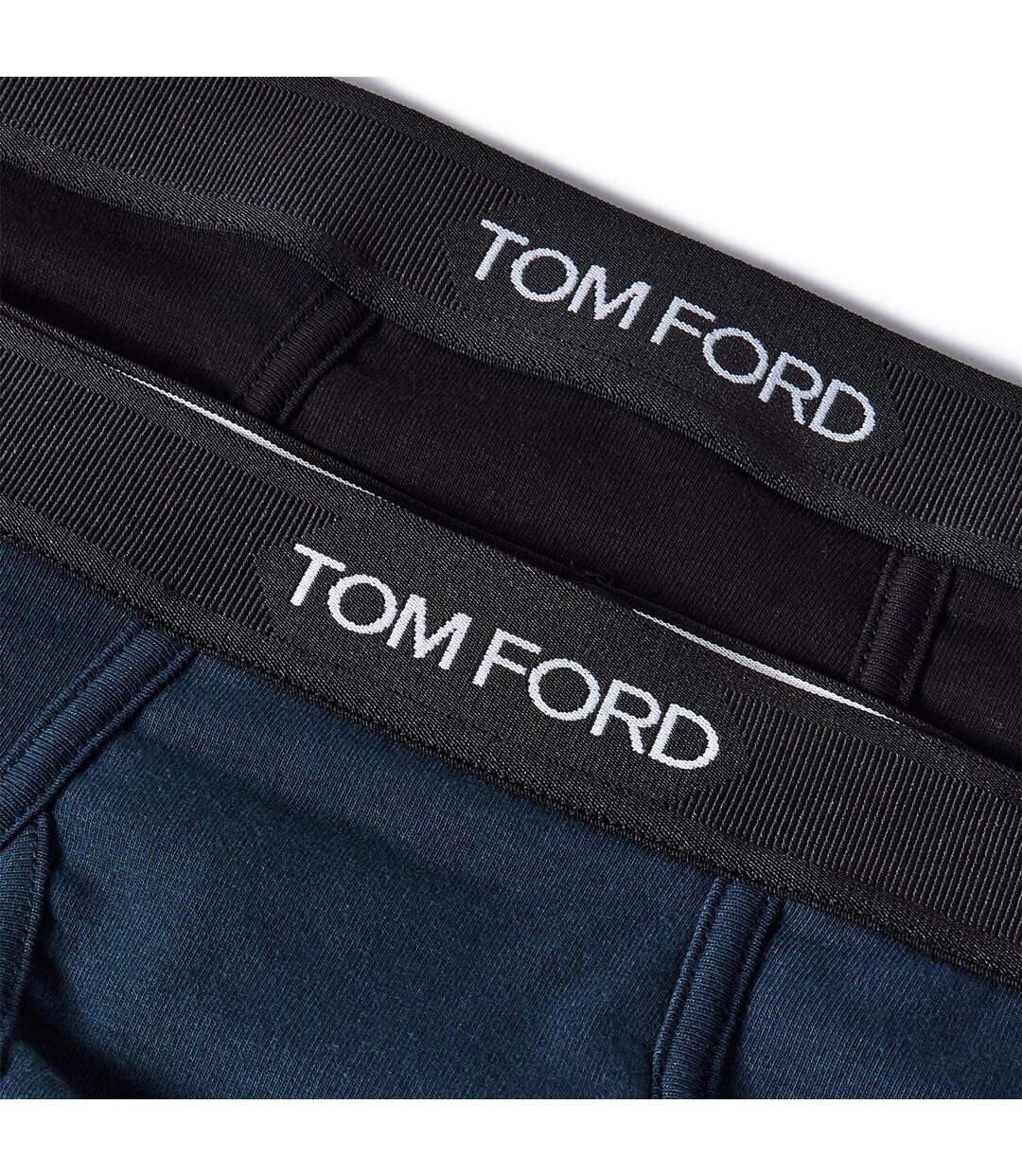 Pack Of 2  Mens Logo Cotton Briefs  Black Navy Tom Ford-3