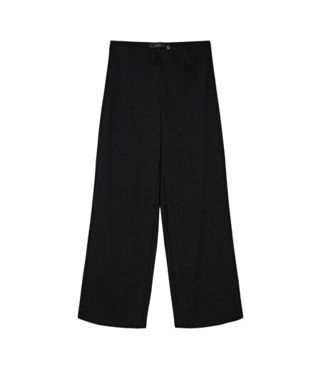 Womens/ladies Berlin Plain Relaxed Fit Trousers Black Vero Moda
