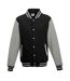 Blouson d´université adulte noir vif / gris chiné Awdis