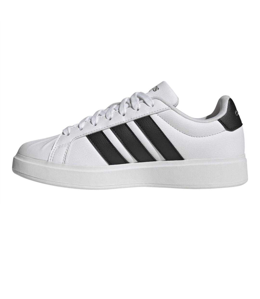 Womens/ladies Grand Court Stripes Trainers White Black Adidas-3