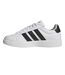 Womens/ladies Grand Court Stripes Trainers White Black Adidas-3