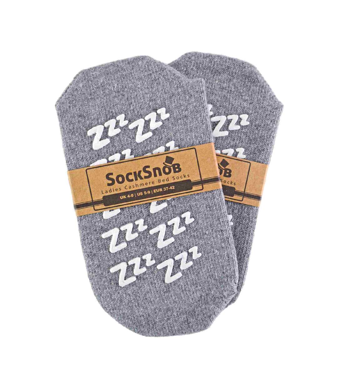 1 Pack Ladies Non Slip Cashmere Wool Slipper Bed Socks with Zzz Grips-2