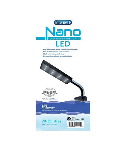 Interpet Limited Nano Complete Light Unit (UK Plug) (20-35ltr) (Bright White) - UTVP3023