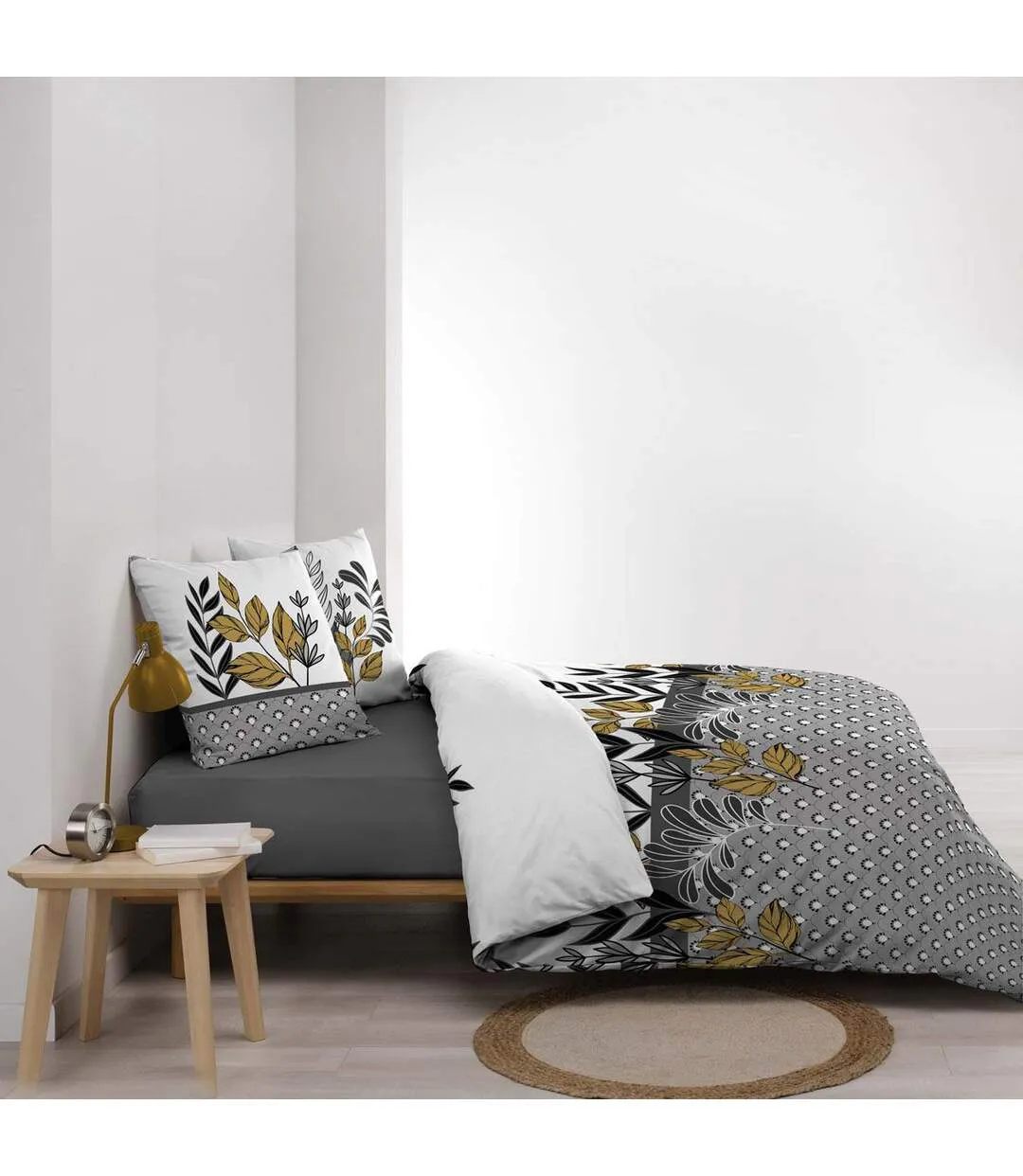 Parure de Lit 3 Pièces Catalia 240x220cm Gris-3