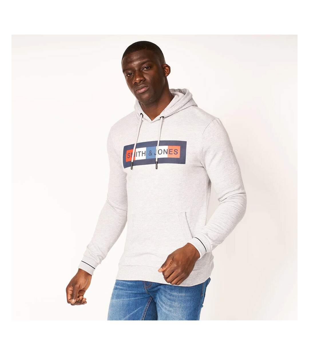 Smith & Jones Mens Beniko Hoodie (Light Grey Marl)