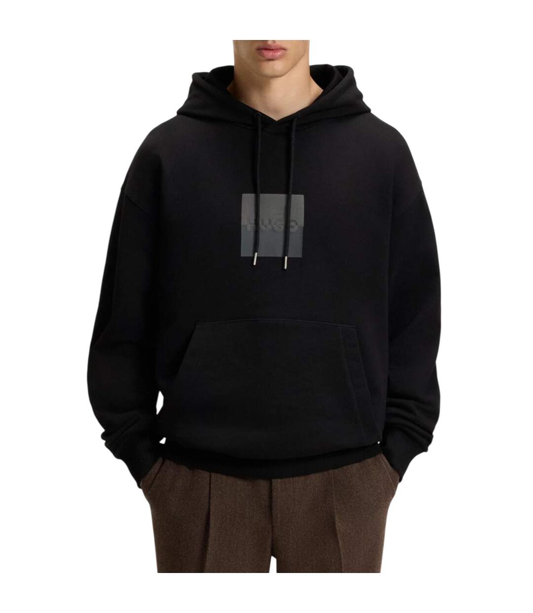 Mens Hooded Regular Drop Sleeve Hoodie Black Hugo-2