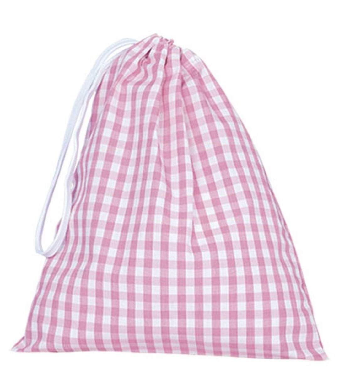 Sac à dos en toile - REF SNACK - rose et blanc à carreaux-1