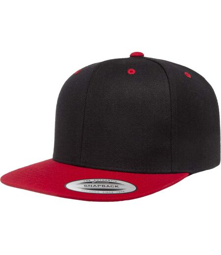 Casquette snapback classique à deux tons adulte noir / rouge Flexfit