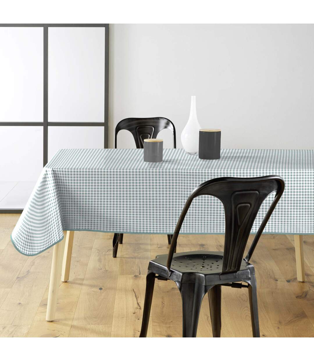 Nappe Imprimé Miny Vichy 140x240cm Vert Sauge-3