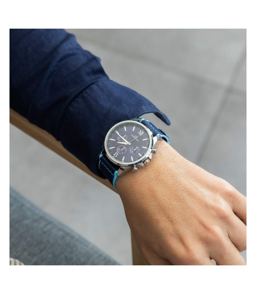 Votre Montre Homme Tissu Bleu GIORGIO