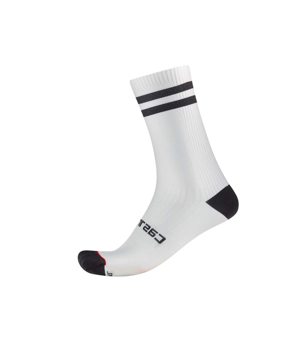 Unisex Adult Twin Stripe Technical Socks White Black Castelli-2