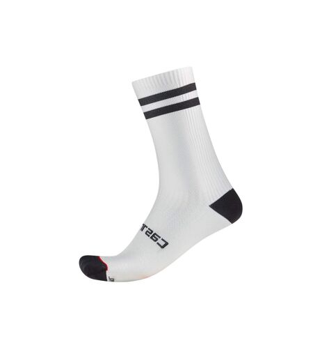Unisex Adult Twin Stripe Technical Socks White Black Castelli