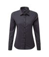Premier Womens/Ladies Maxton Check Long Sleeve Shirt (Steel/Black)