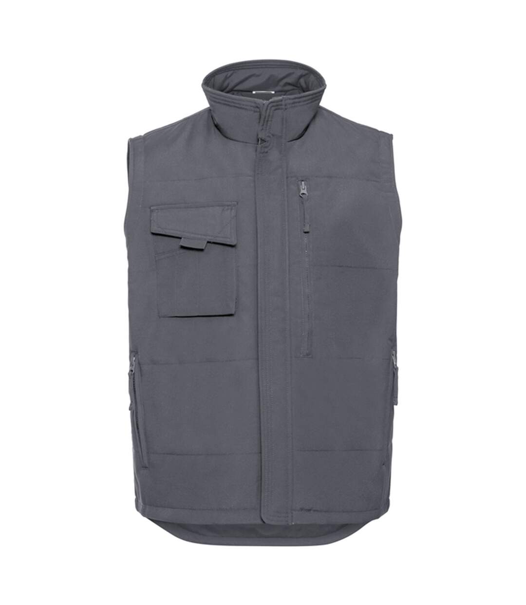Veste Sans Manches Travail Adulte Gris Foncé Uni Russell-1
