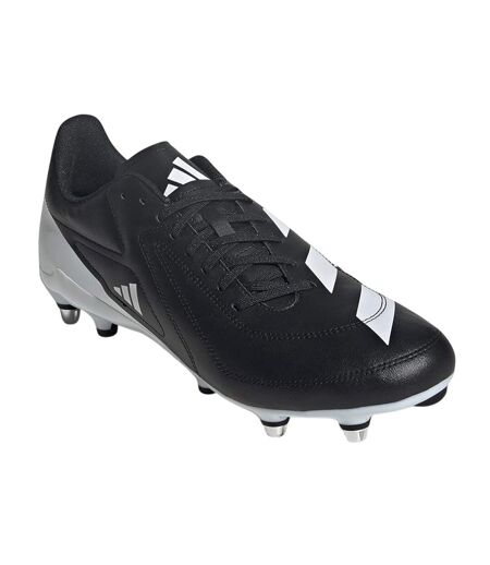 Mens Rs15 Elite Soft Ground Rugby Boots Black White Adidas