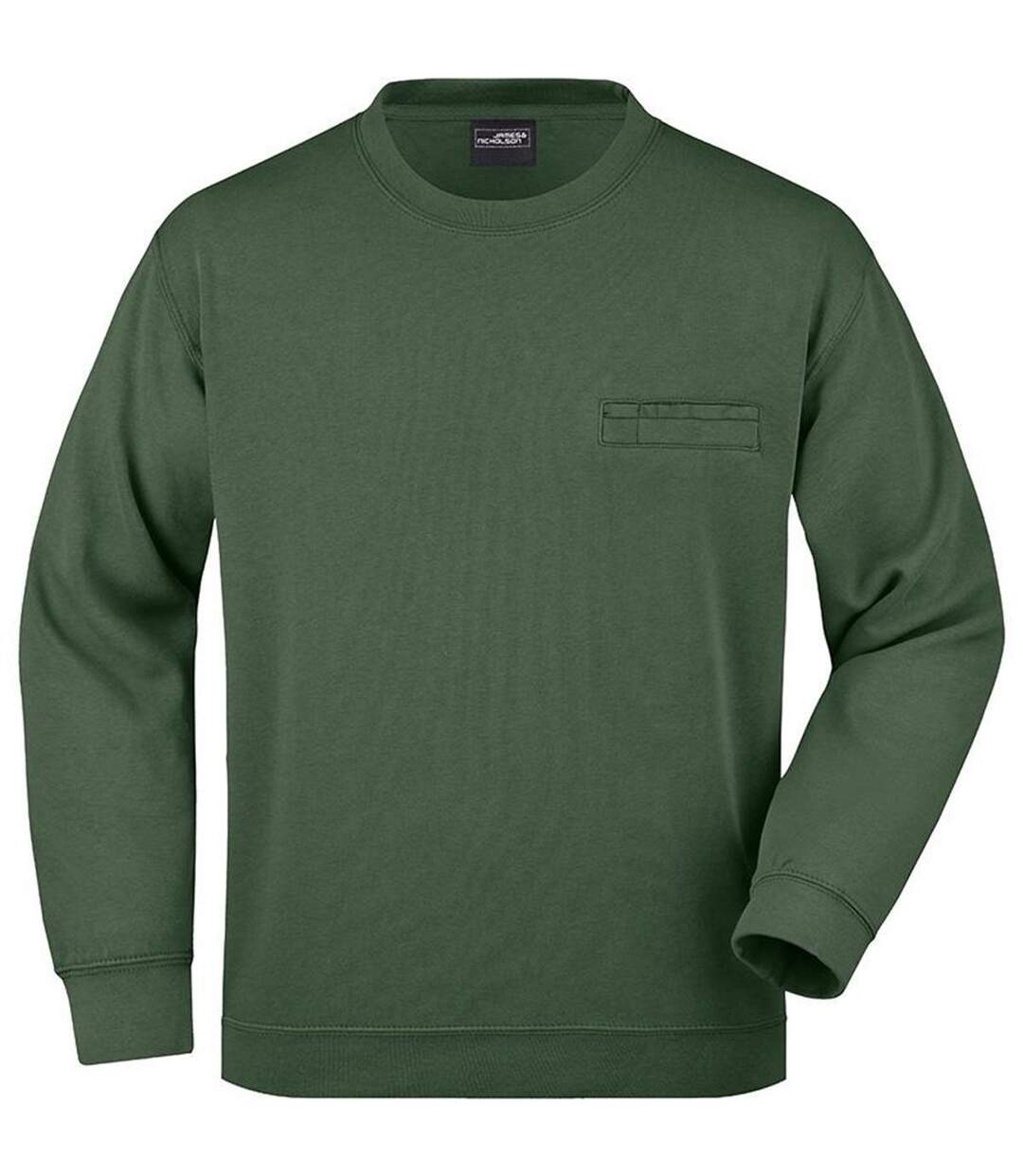 Sweat avec poche poitrine - Homme - JN924 - vert foncé