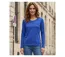 MAYFLOWER NINJA3 : Tee-shirt manches longues bleu roi uni en pur coton-1