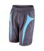 Spiro Unisex Adult Team Micro-Lite Mesh Lining Shorts (Gray/Aqua) - UTPC7304