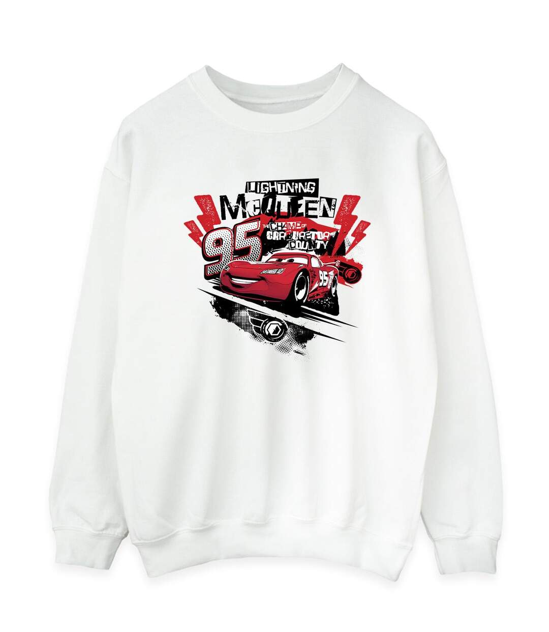 Disney - Sweat CARS LIGHTNING MCQUEEN COLLAGE - Femme (Blanc) - UTBI11969-1