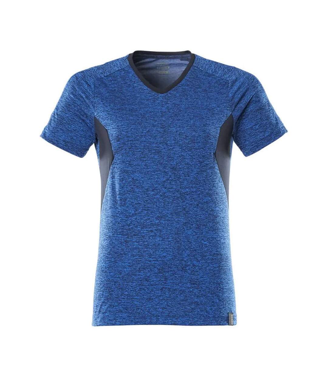 Womens/ladies Accelerate Coolmax V Neck T-shirt Azure Blue Dark Navy Mascot-1