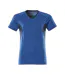 Womens/ladies Accelerate Coolmax V Neck T-shirt Azure Blue Dark Navy Mascot-1