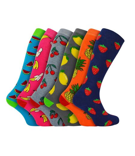 Ladies Welly Boot Socks | 6 Pair Multipack| Novelty Knee High