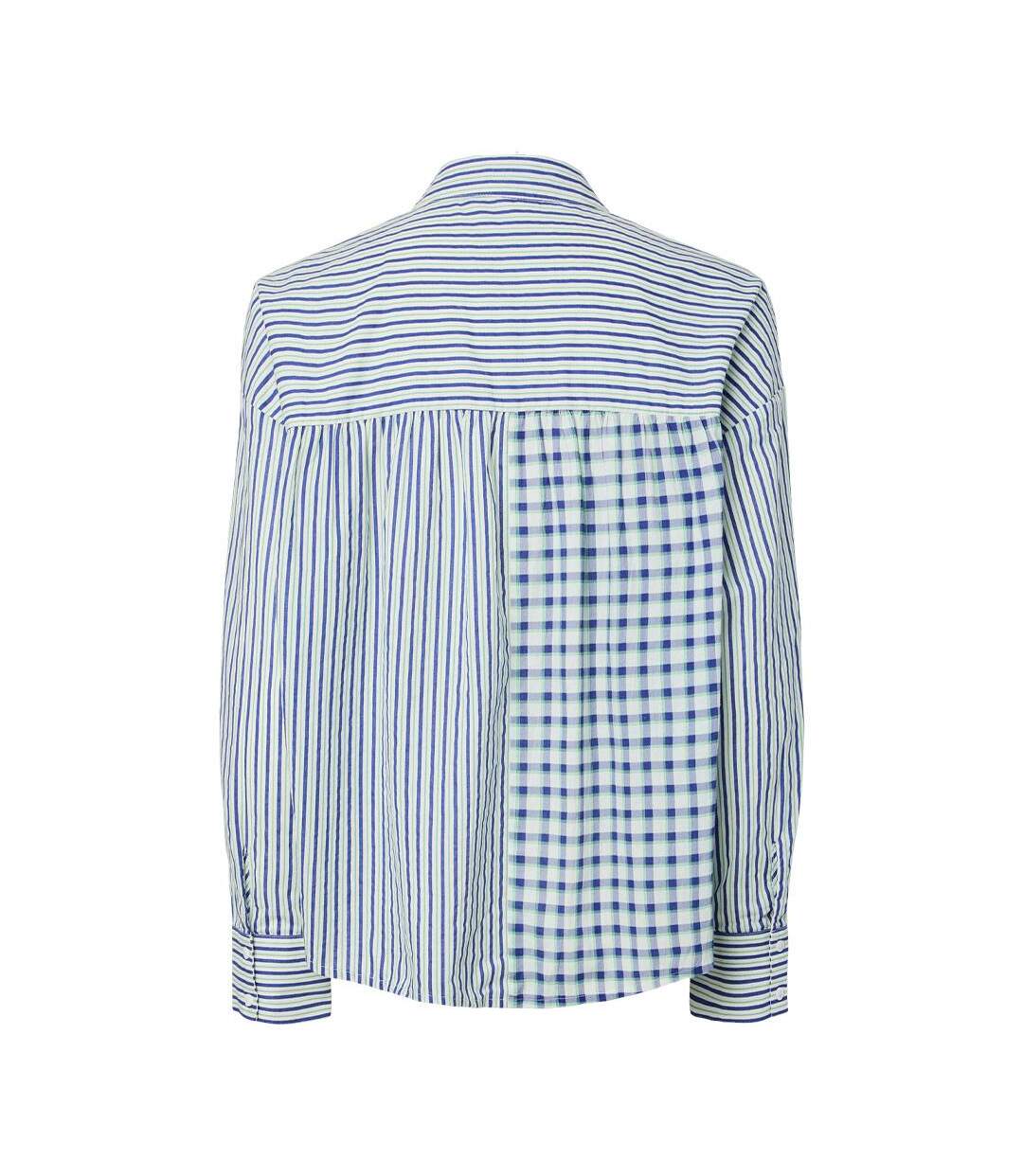 Chemise blanche/bleu femme pieces javier-2