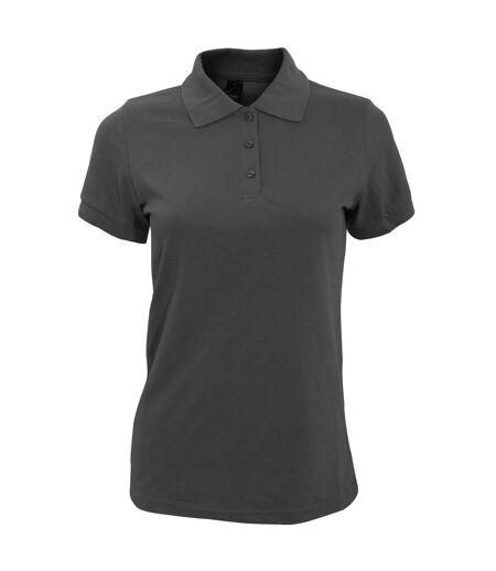 SOLs Womens/Ladies Prime Pique Polo Shirt (Dark Gray)