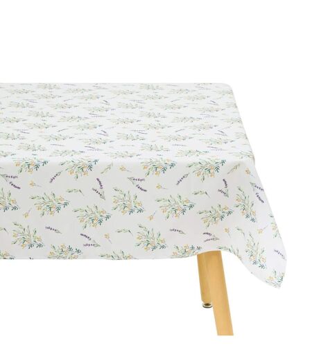 Nappe Antitache Imprimée Garrigue 140x240cm Blanc
