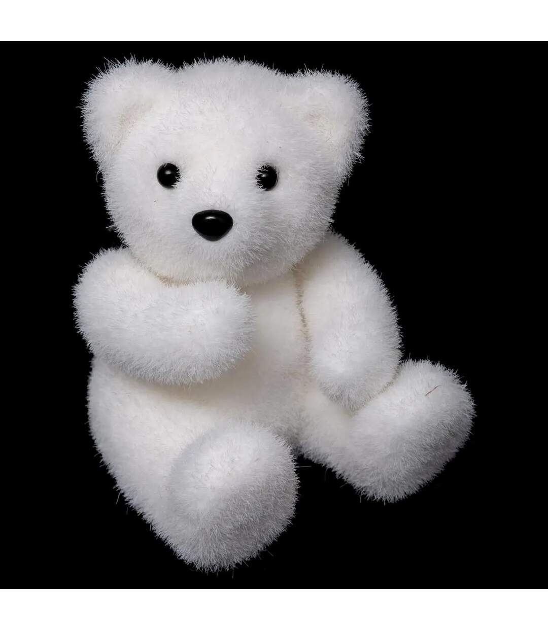 Statuette Déco Ours Assis Manteau 15cm Blanc-2
