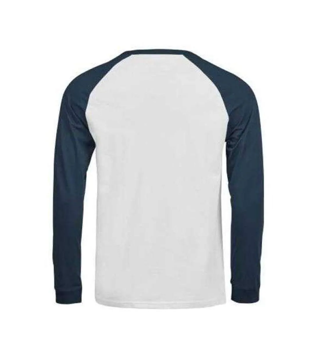 T-shirt Manches Longues Baseball Unlabeled Homme Blanc Bleu Foncé Tee Jays-2