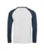 T-shirt Manches Longues Baseball Unlabeled Homme Blanc Bleu Foncé Tee Jays-2