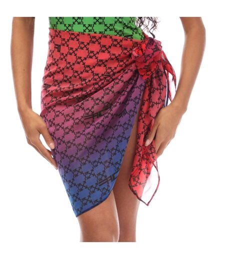 Paréo Femme Rouge Noir Bleu Off White